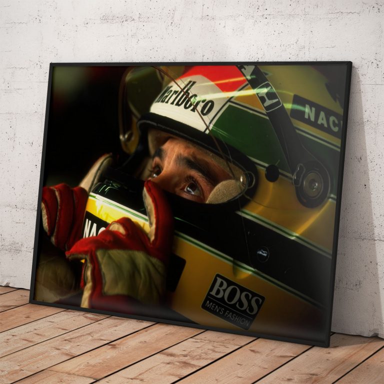 Poster Ayrton Senna s jeho sústredeným pohľadom, kvalitná tlač