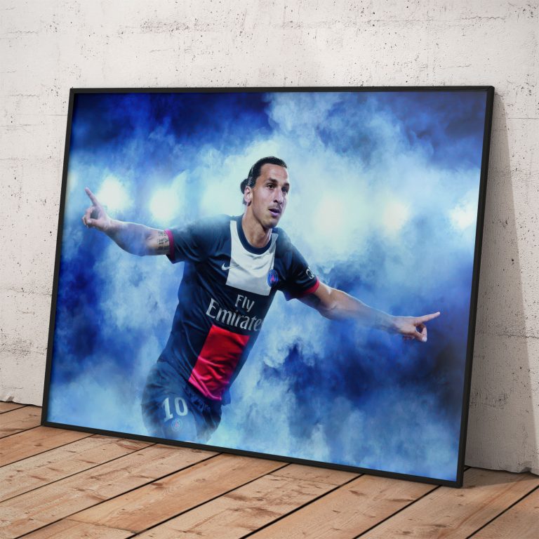 Plagát Zlatan Ibrahimović v drese PSG s kvalitnou tlačou a voliteľným rámom