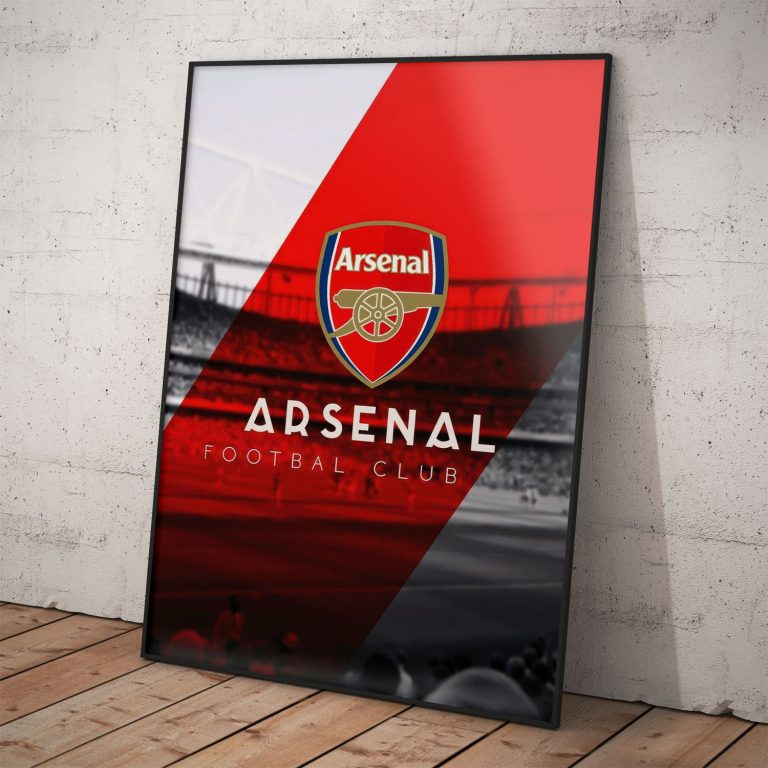 Arsenal FC športový plagát na kvalitnom pololesklom papieri s logom klubu.