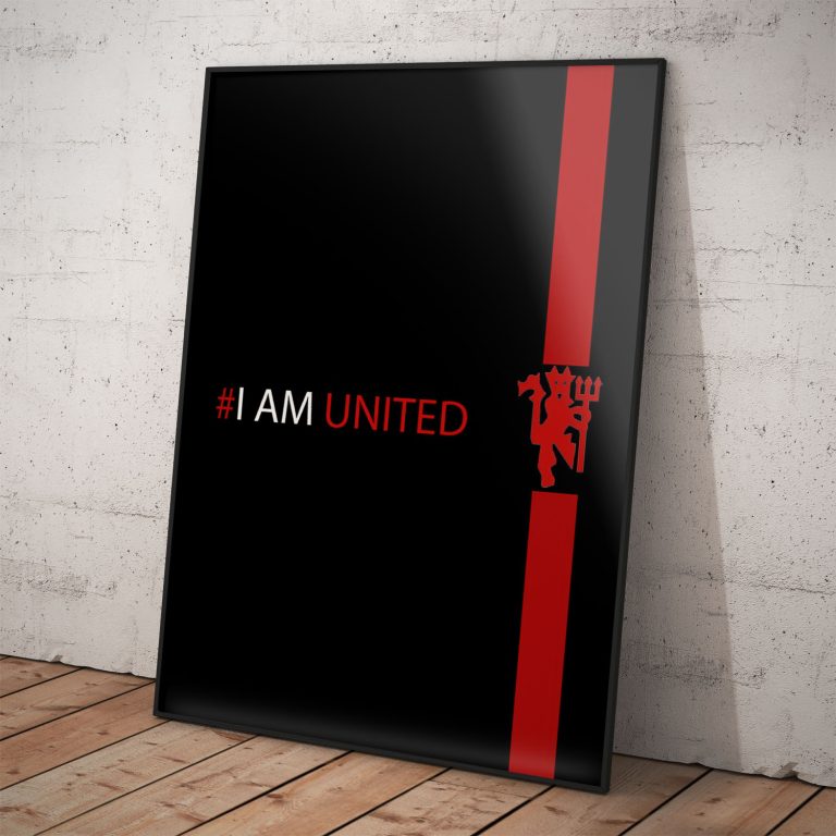 Plagát Manchester United FC, kvalitný pololesklý papier s voliteľným rámom