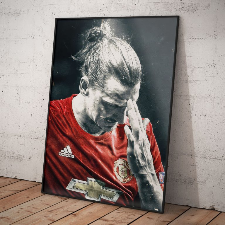 Plagát Zlatan Ibrahimović v drese Manchesteru, kvalitný pololesklý papier