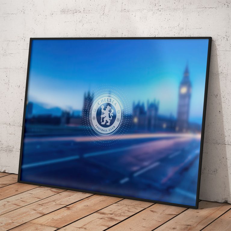 Plagát Chelsea FC s kvalitným pololesklým papierom a žiarivými farbami