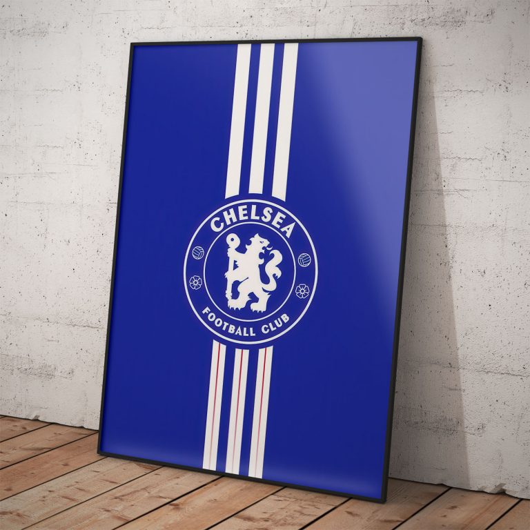 Minimalistický plagát Chelsea FC na kvalitnom pololesklom papieri
