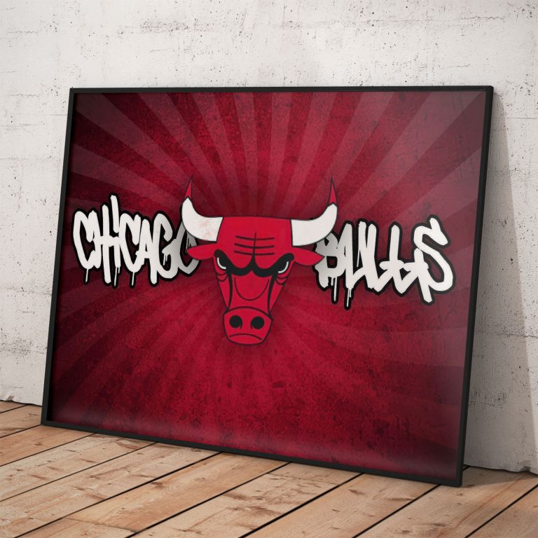 Športový plagát Chicago Bulls na kvalitnom pololesklom papieri s voliteľným rámovaním.