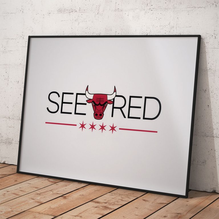 Poster s motívom Chicago Bulls, kvalitný pololesklý papier, voliteľné rámovanie.