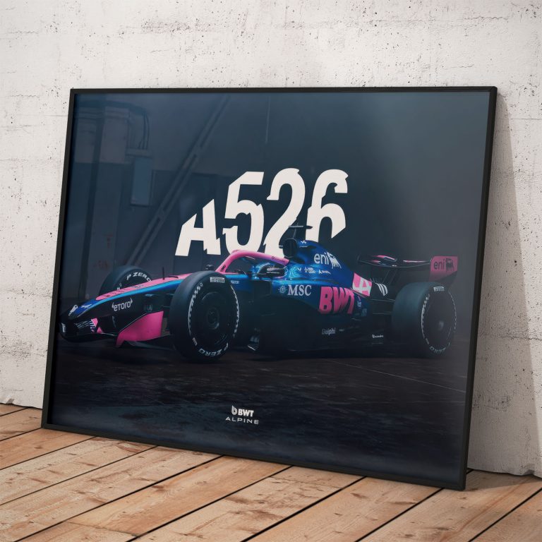 Alpine Team Formula 1 plagát sezóny 2026 s kvalitnou tlačou.