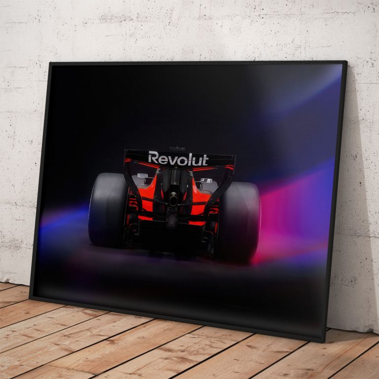 Audi F1 Tím plagát: Luxusný suvenír na pololesklom papieri s voliteľným rámovaním.