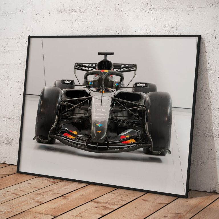 Plagát McLaren MCL40A pre sezónu 2026 na kvalitnom pololesklom papieri.