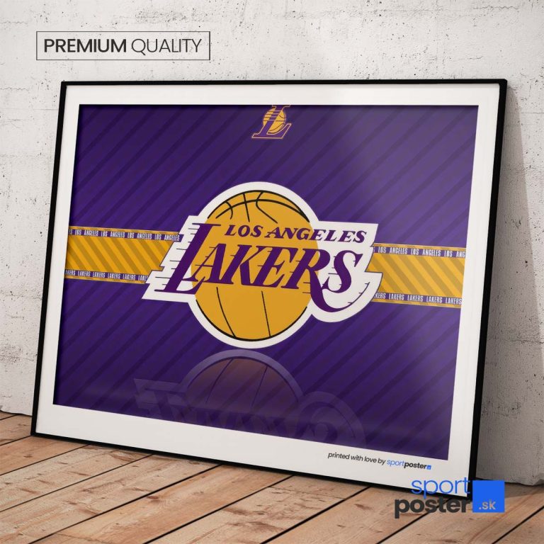 Plagát Los Angeles Lakers s originálnym logom na kvalitnom pololesklom papieri
