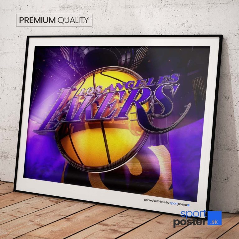 Umelecký poster tímu Los Angeles Lakers s kvalitným papierom a žiarivými farbami