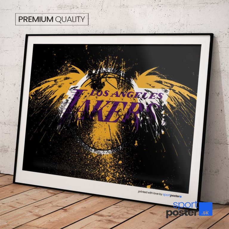 Poster Los Angeles Lakers s grafity efektom na kvalitnom pololesklom papieri