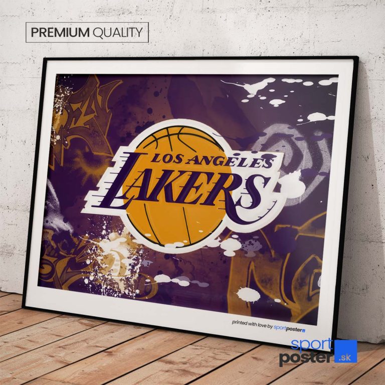 Grafity plagát Los Angeles Lakers na kvalitnom pololesklom papieri s voliteľným rámovaním.