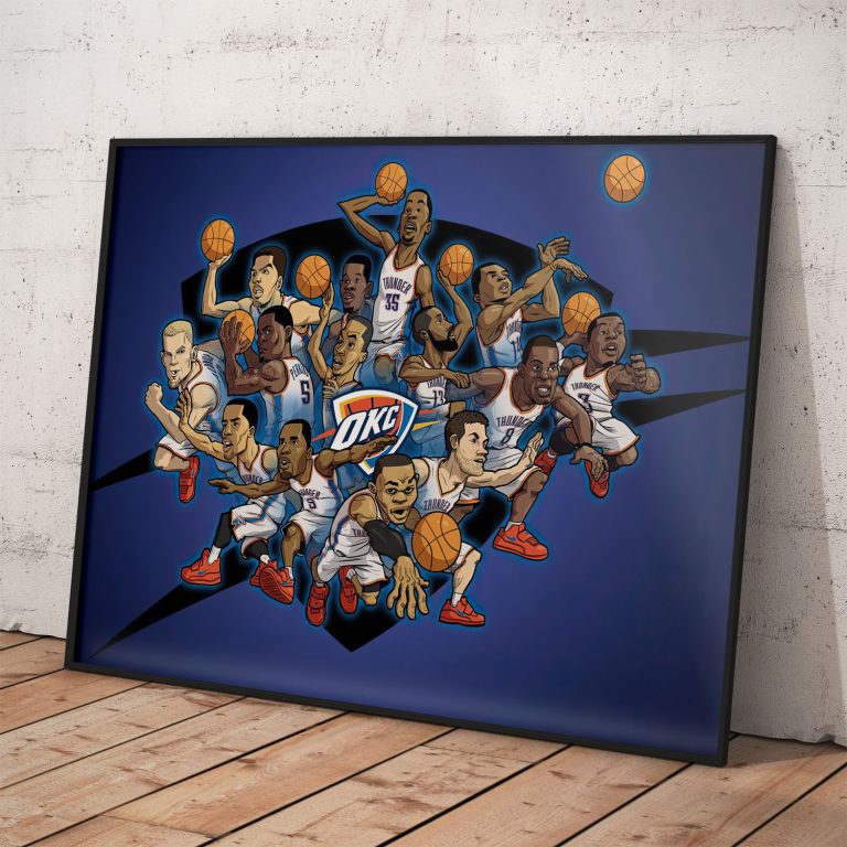 Oklahoma City Thunder NBA poster – športový suvenír