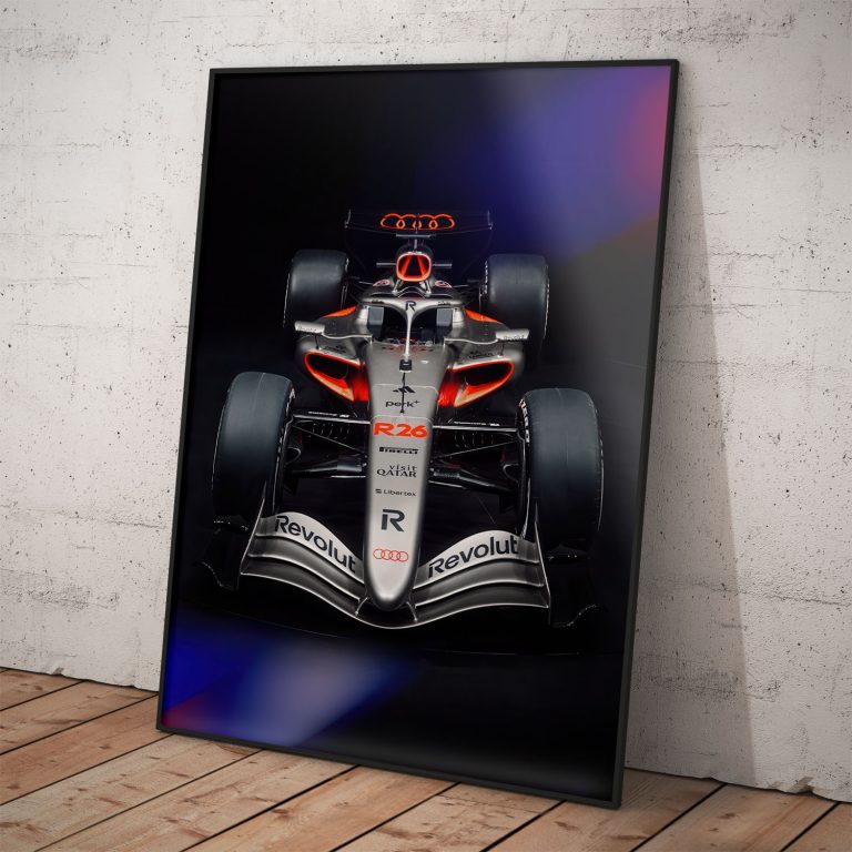 Plagát Audi F1 Team s monopostom R26 na kvalitnom papieri