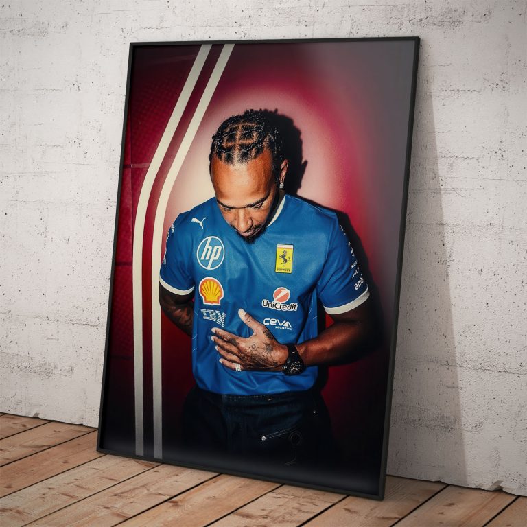 Plagát Lewisa Hamiltona s kvalitnou tlačou a voliteľným rámom