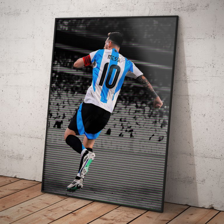 Plagát Lionel Messi na kvalitnom pololesklom papieri s perleťovým efektom, dostupný od veľkosti A3 po A0.