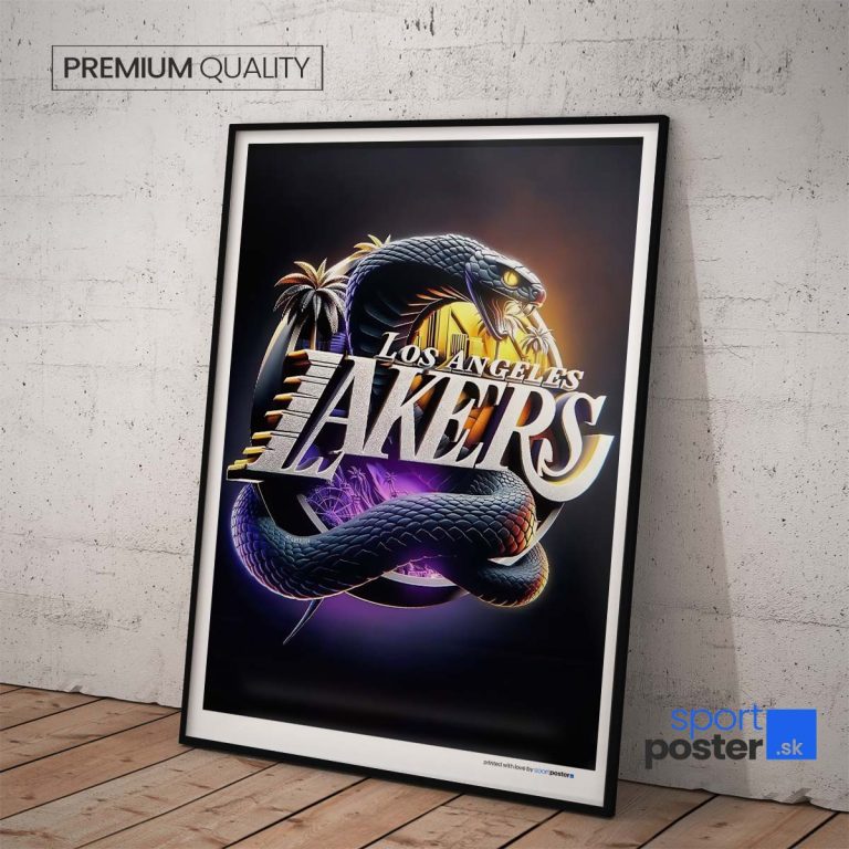Los Angeles Lakers plagát s kvalitným pololesklým papierom a stálofarebnou tlačou.