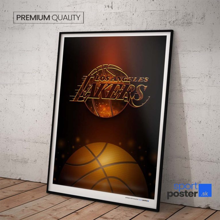 Plagát Los Angeles Lakers s kvalitným tlačou a zlatým logom