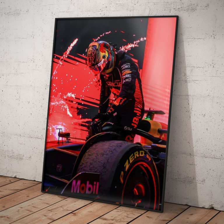 Umelecký plagát Max Verstappen s kvalitným pololesklým papierom v rôznych rozmeroch