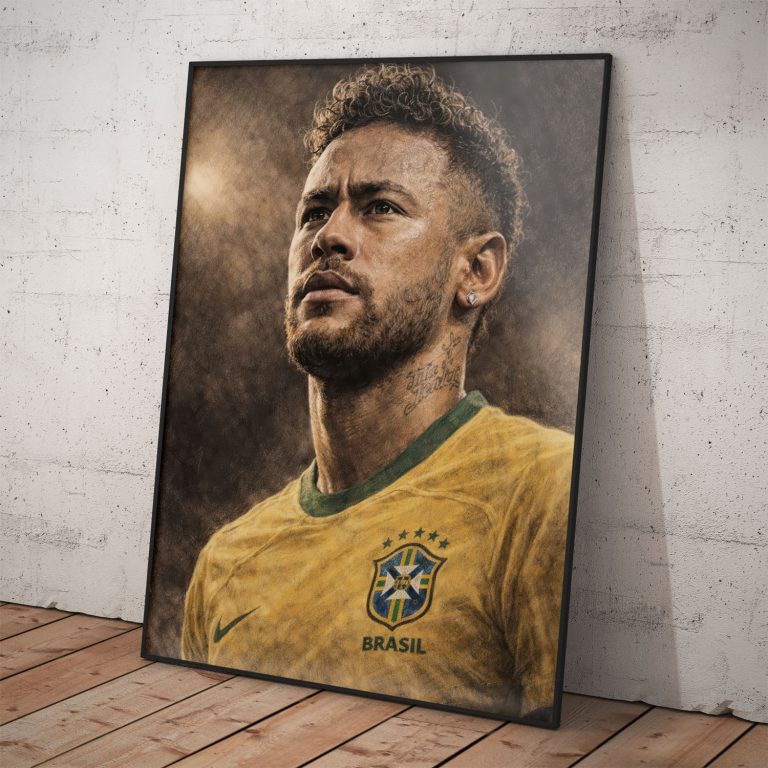 Plagát Neymar Jr v brazílskom drese s kvalitným pololesklým povrchom
