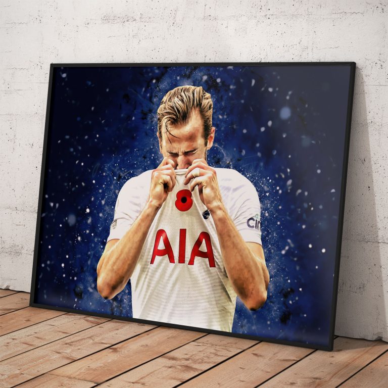 Plagát Harry Kane v bielom drese s kvalitnou tlačou a voliteľným rámom.