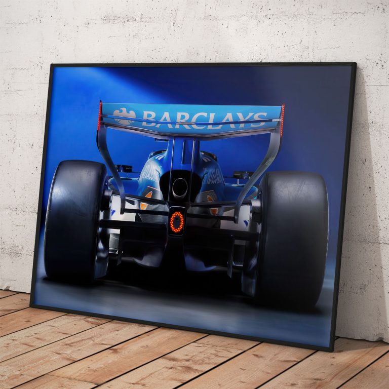 Originálny plagát Williams Racing FW48 na sezónu 2026. Kvalitné spracovanie a voliteľné hliníkové rámovanie.