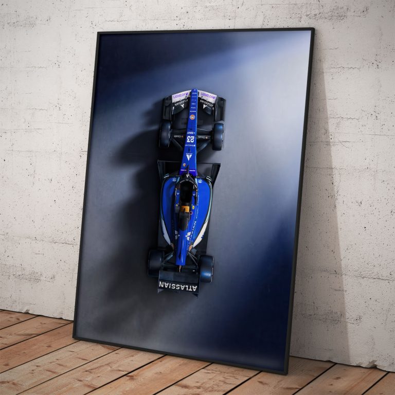 Poster Williams Racing monopost FW48 s kvalitnou tlačou a žiarivými farbami.