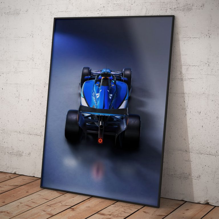 Poster Williams Racing monopost FW48 s kvalitnou tlačou a žiarivými farbami.