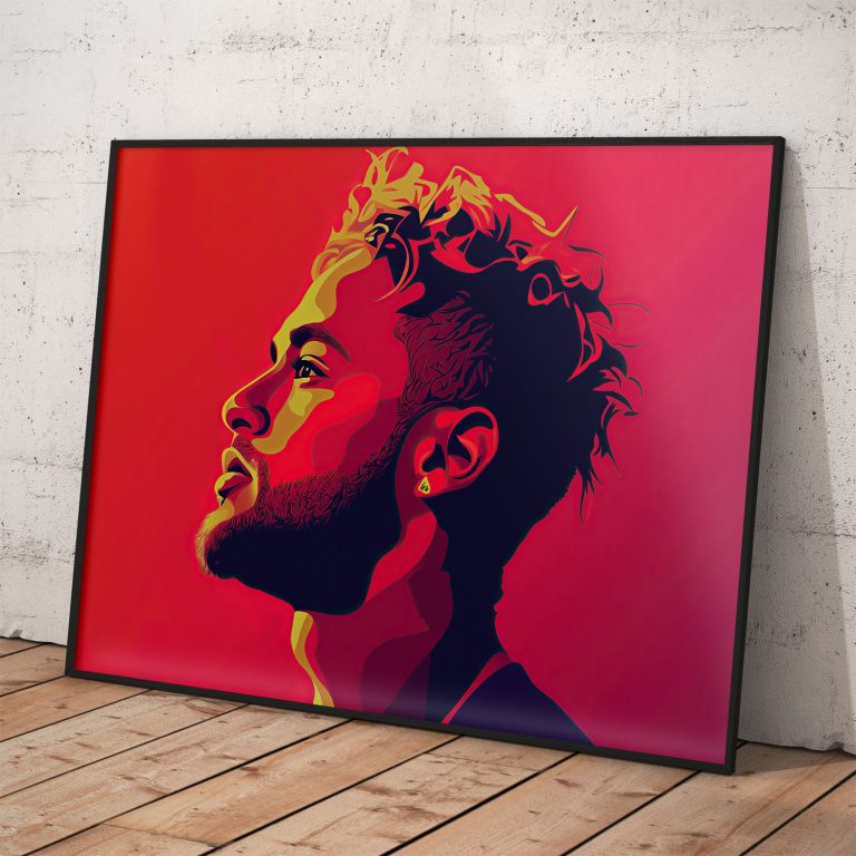 Neymar Jr umelecký plagát - žiarivé farby, kvalitný papier, voliteľné rámovanie.