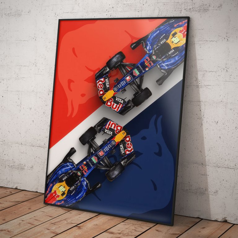 Obraz monopostov RedBull Racing na kvalitnom perleťovom papieri.