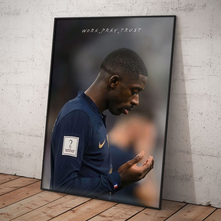 Plagát Ousmane Dembélé v PSG drese na kvalitnom pololesklom papieri