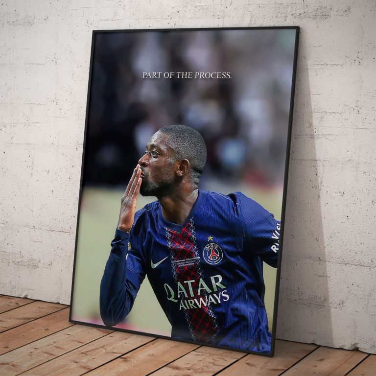 Plagát Ousmane Dembélé v PSG drese na kvalitnom pololesklom papieri