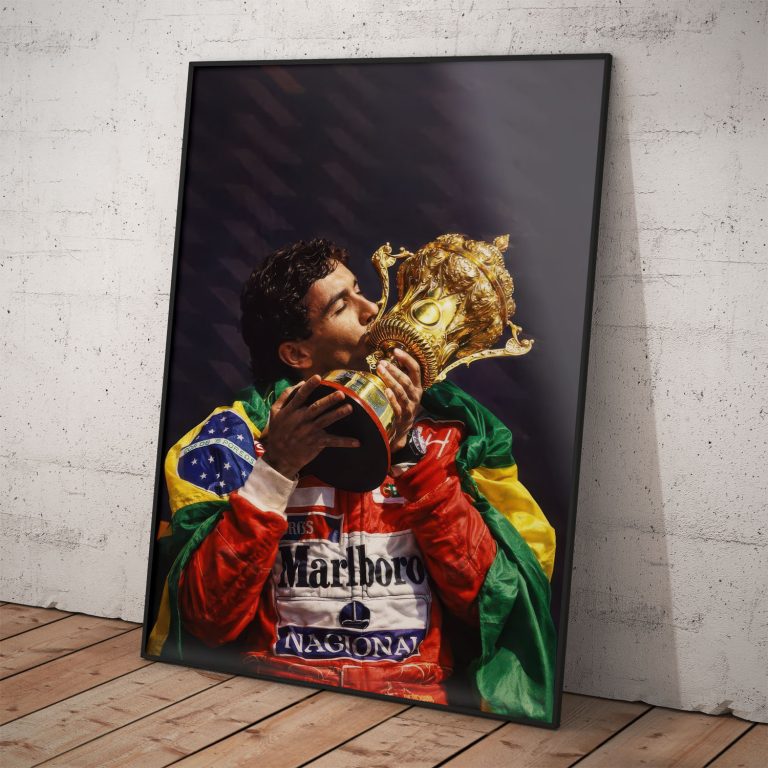 Pamätný plagát Ayrton Senna na kvalitnom pololesklom papieri