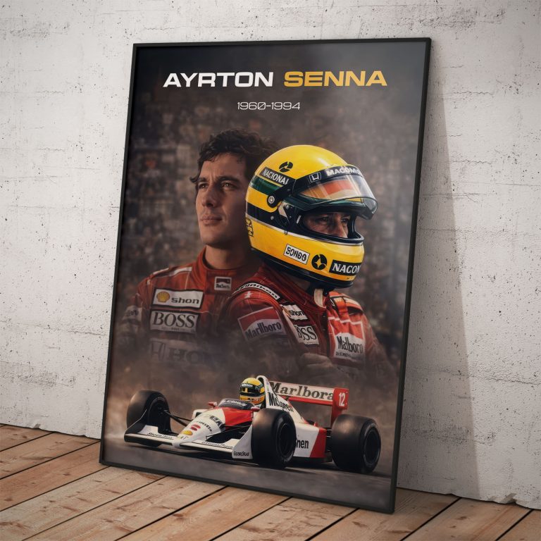 Plagát Ayrton Senna s jemným perleťovým efektom