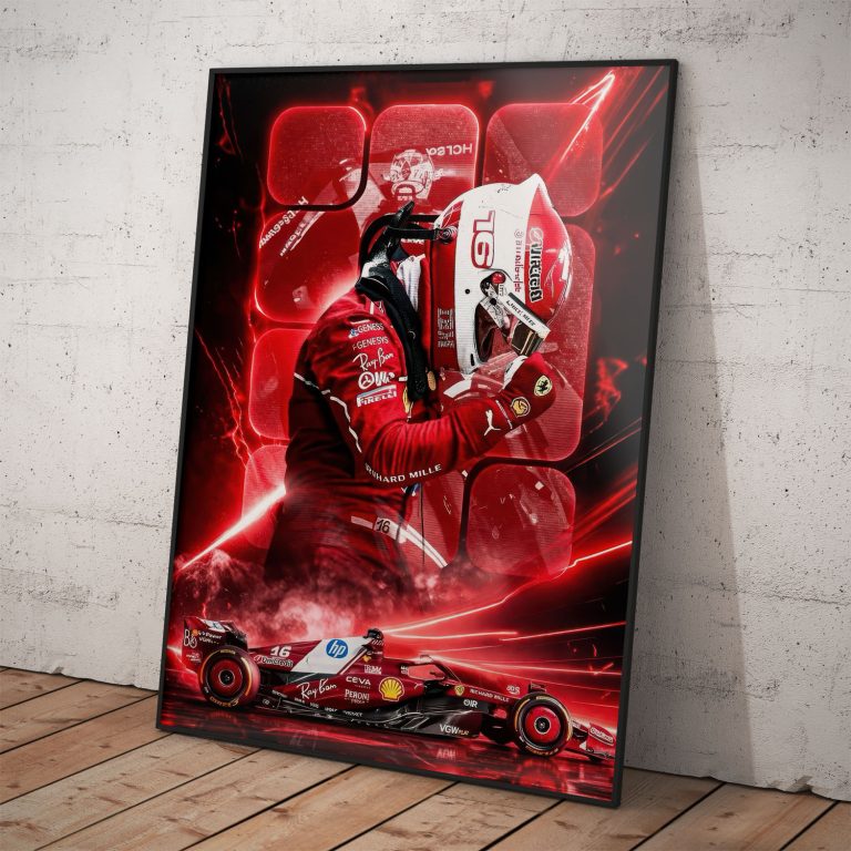 Poster Charles Leclerc monopost Ferrari 2026. Kvalitný darčekový plagát.