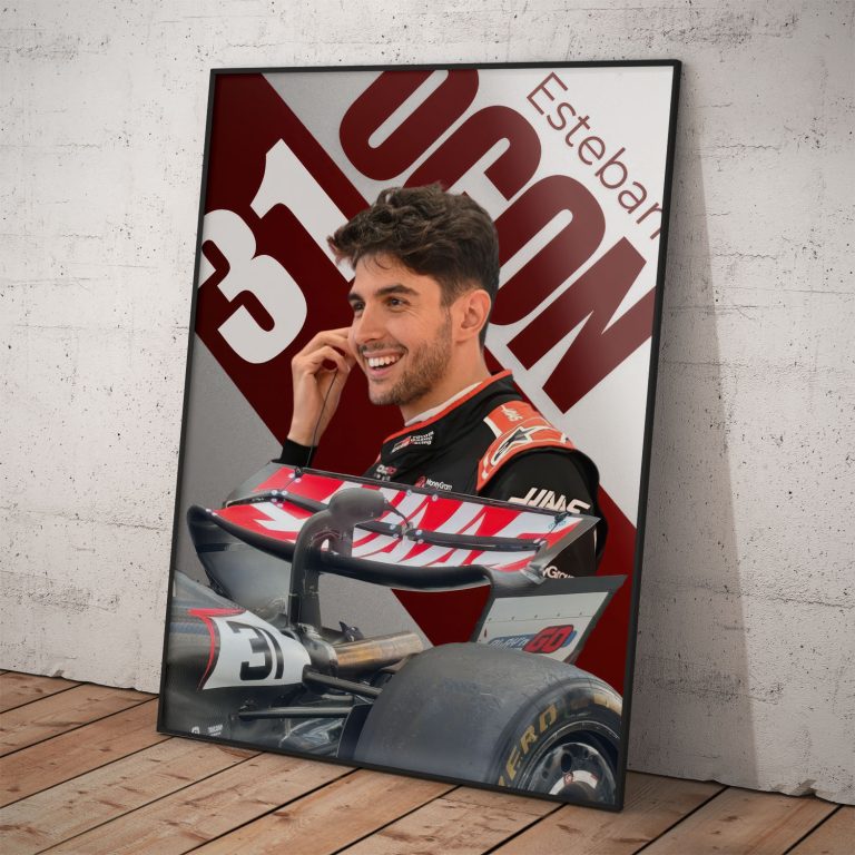 Darčekový poster Esteban Ocon Formula 1 sezóna 2026 - tím Haas.