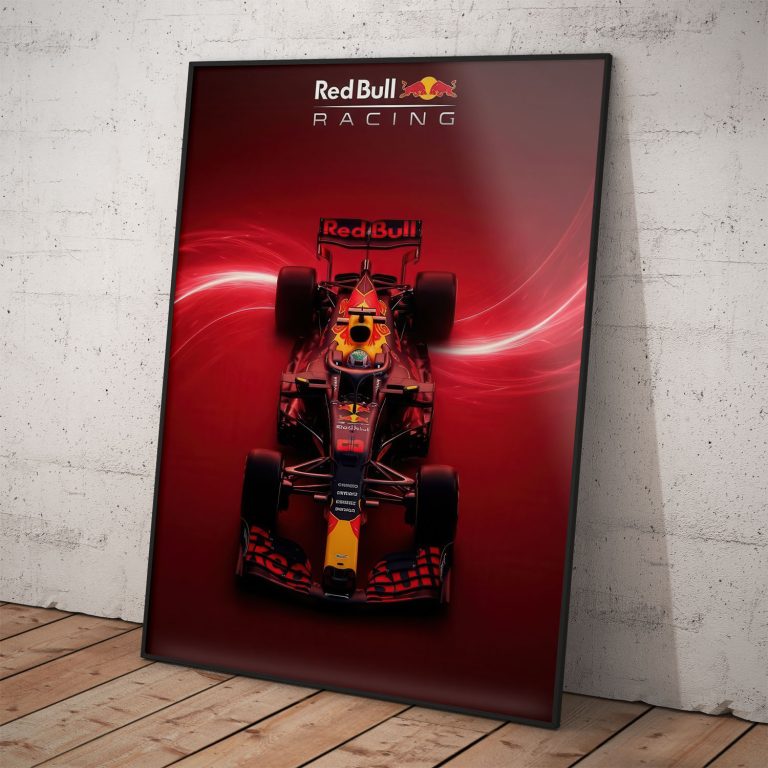 Tímový poster monopostu RedBull Racing na kvalitnom perleťovom papieri.