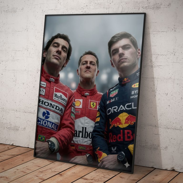 Plagát Legendy F1 s jazdcami z rôznych ér, kvalitný papier
