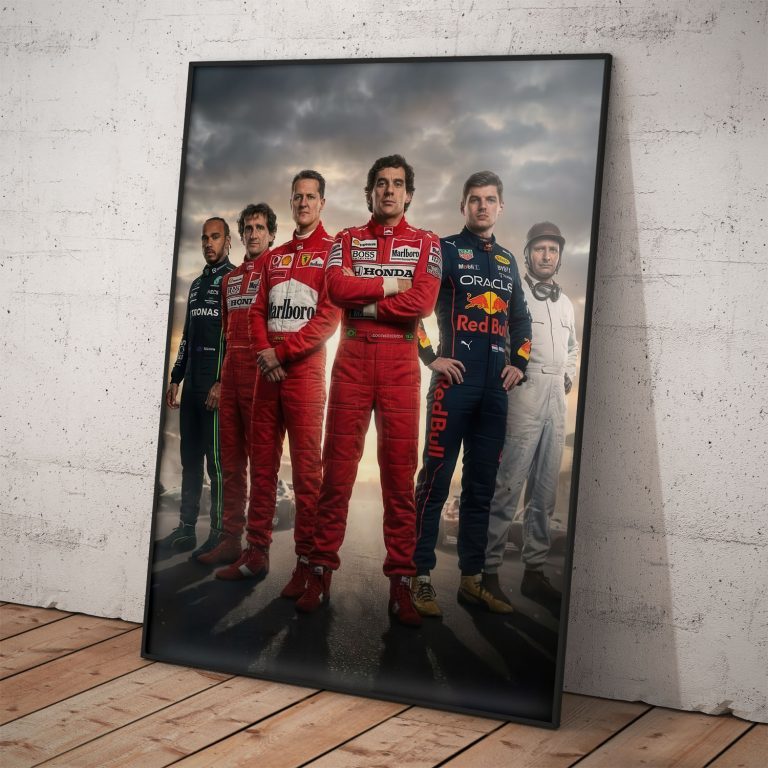 Plagát Legendy F1 s 30 majstrovskými titulmi, kvalitný papier