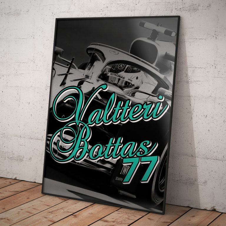 Poster s Valtterim Bottasom a Mercedes AMG Petronas.