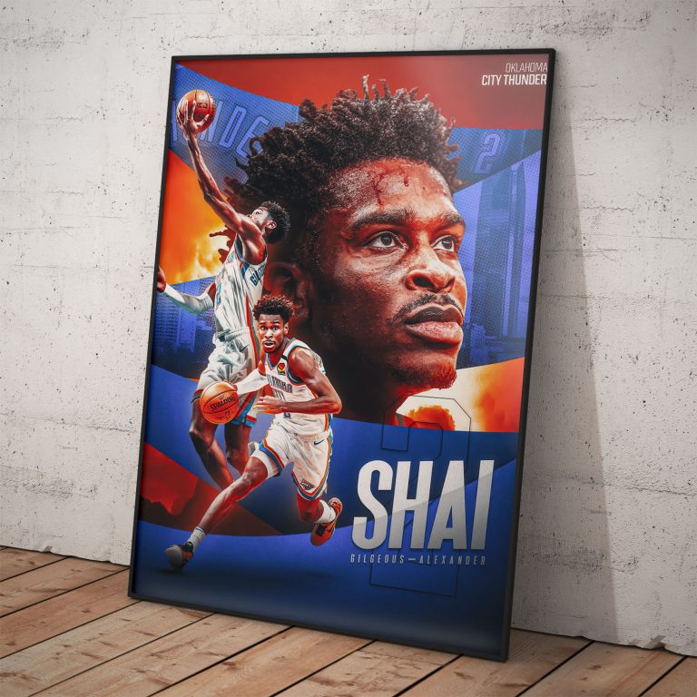 Plagát Shai Gilgeous-Alexander s kvalitným perleťovým papierom