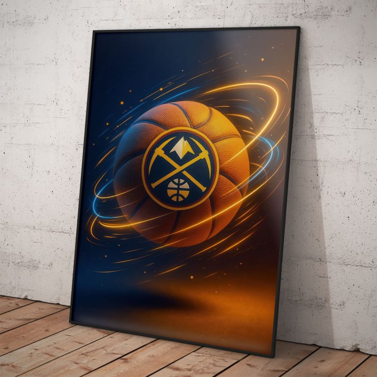 Poster Denver Nuggets na kvalitnom papieri s perleťovým efektom