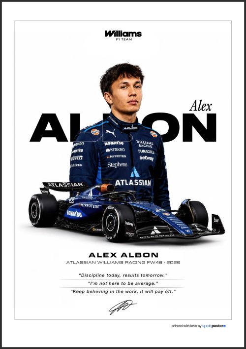 Poster Alexander Albon - F1 - 08 | SportPoster.Sk Prémiový plagát Alex Albon Williams Racing F1 z originálnej série.